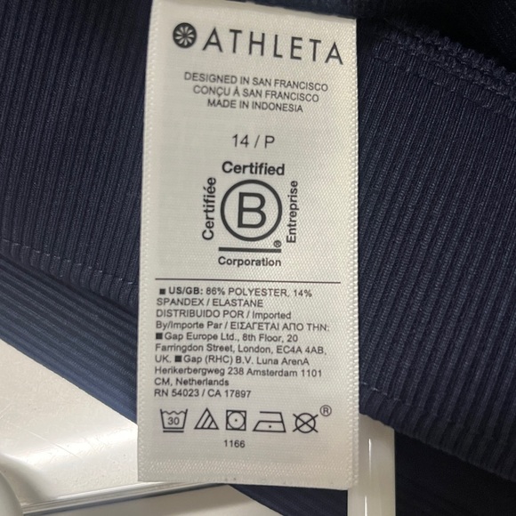 Athleta Brooklyn Ankle Pant Navy Athletic Trousers Size 14/P - Picture 6 of 9